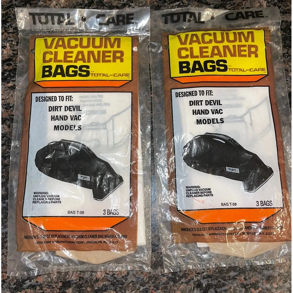 Total Care Vacuum Cleaner Bags Dirt Devil Hand Vac Models #T-59 5 Bags 2 Packs